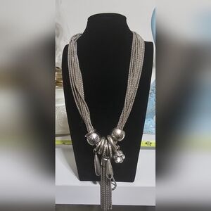 Chic Silver Multi-Strand Necklace
